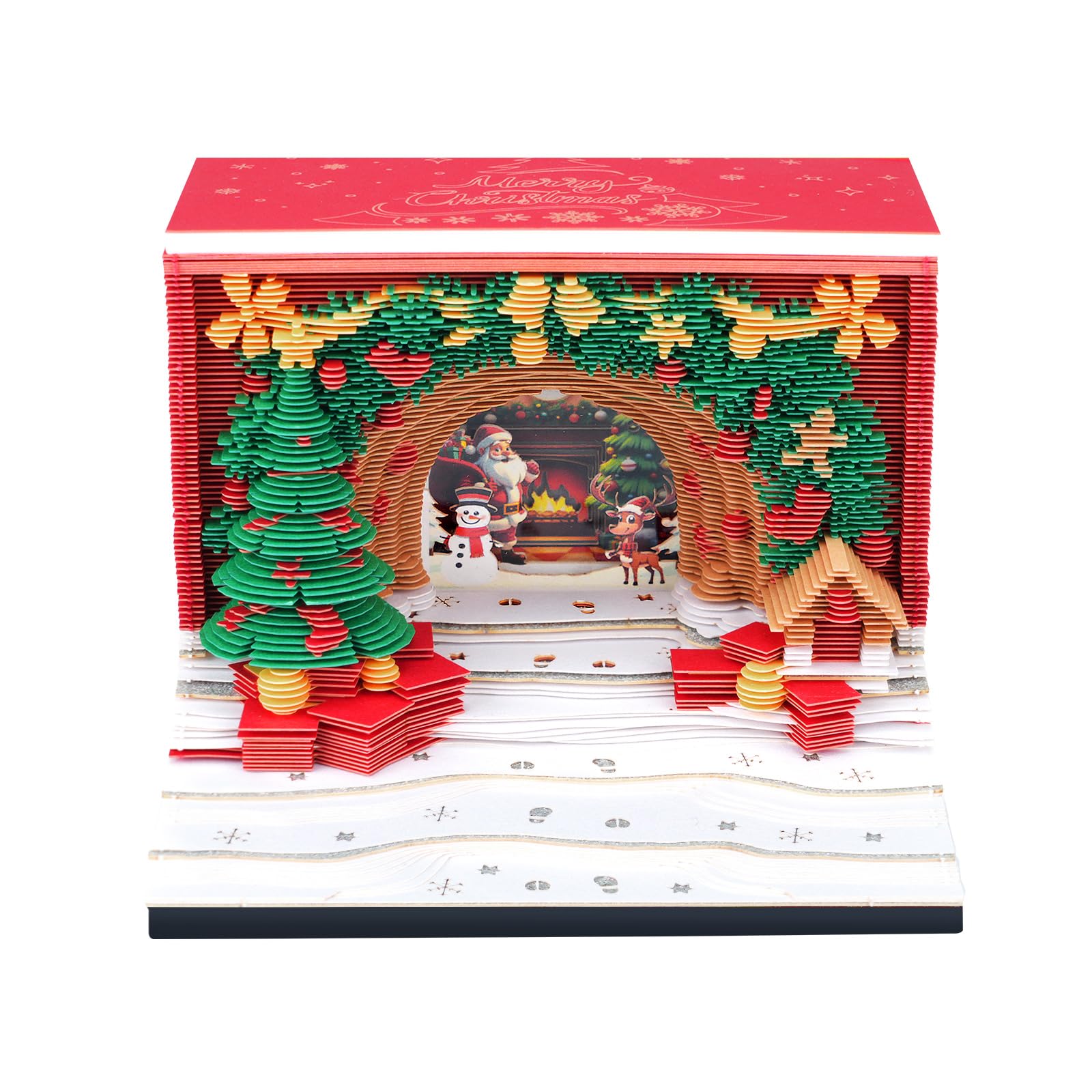 Calendario 3D dicembre 2025 & 2026 – Arco di Natale | Calendario fai da te con fogli di carta | Elegante decorazione da scrivania e incantevole decorazione invernale