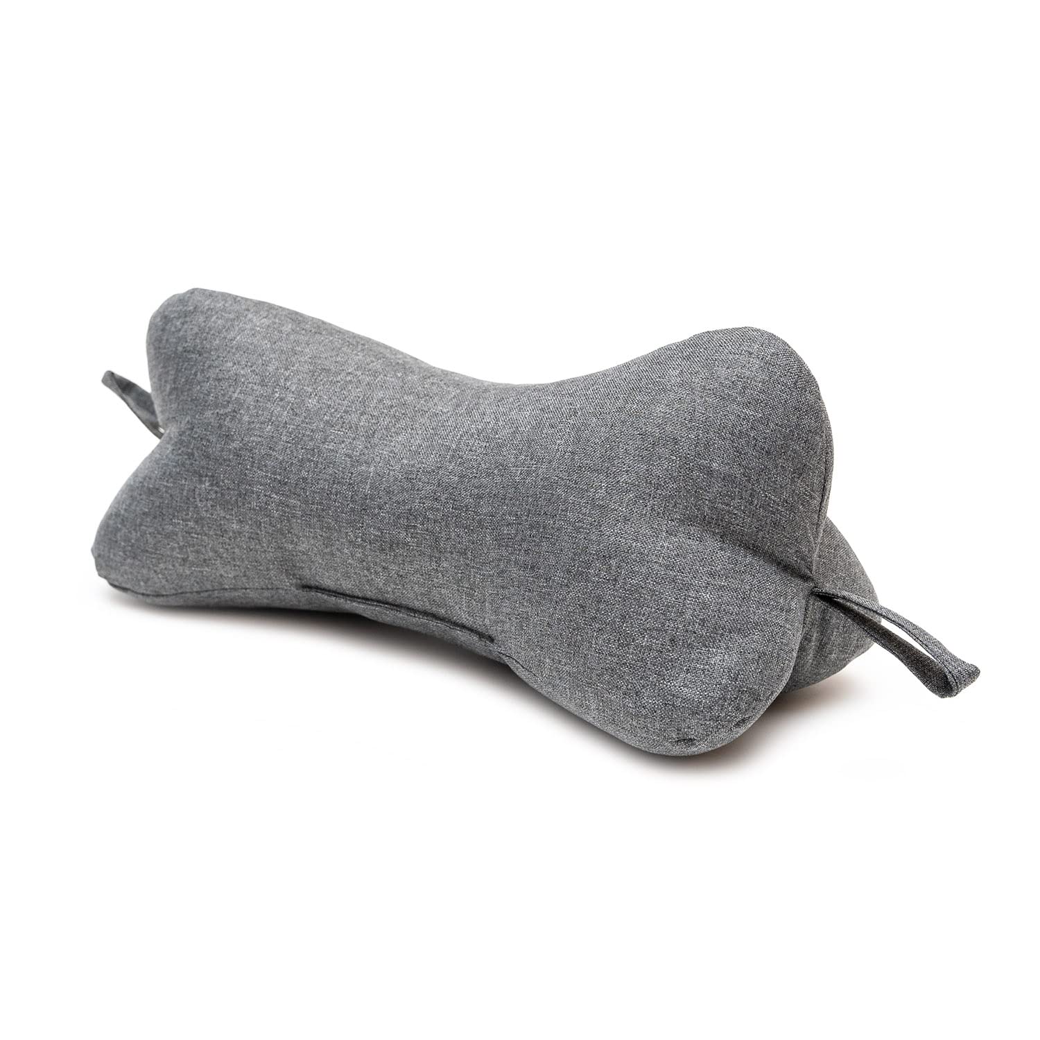 H&F Heimtextilien H&F | Kissen Kopfkissen Lesekissen Leseknochen Nackenkissen Nackenrolle Knochenkissen Reisekissen Waschbar, für Bett, Sofa 2-er Set | Farbe: Grau