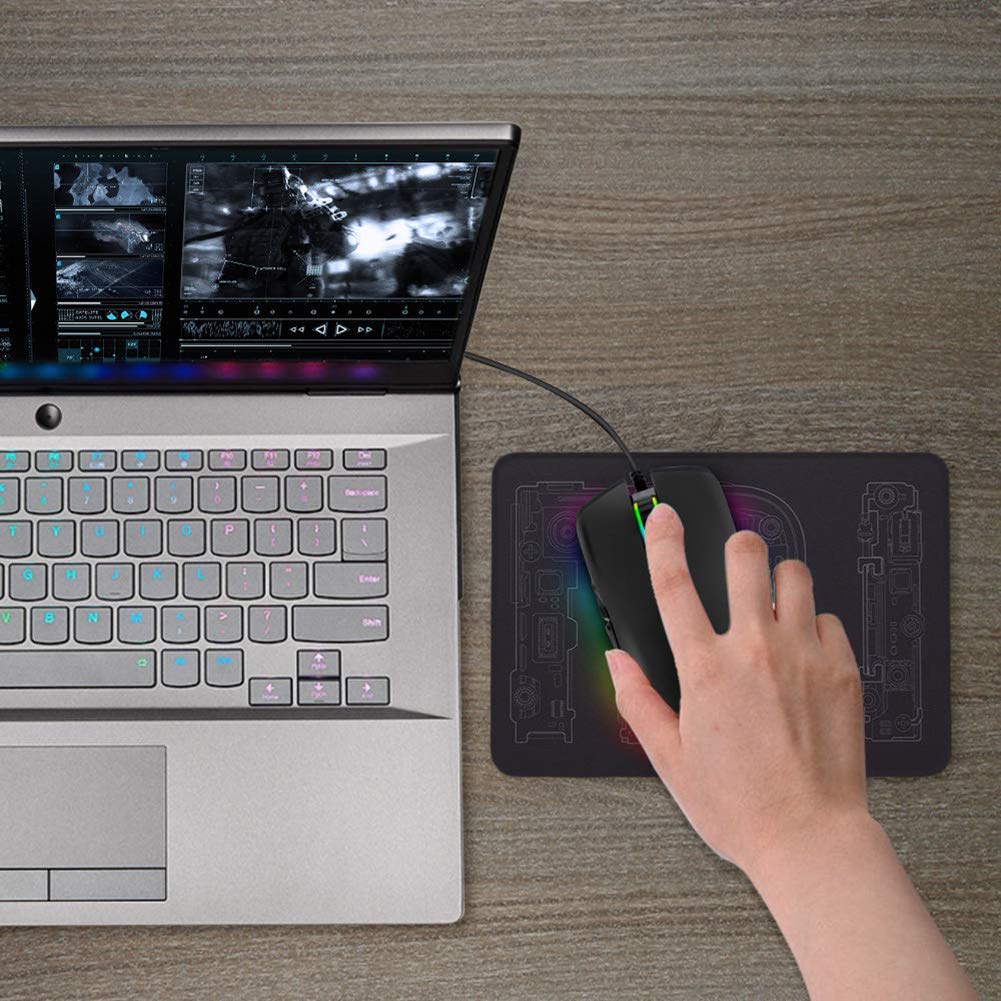 FIRSTEMORY USB C Maus Typ C ergonomisch kabelgebundene Maus RGB Gaming Maus optische Maus mit einstellbarer DPI 800160024003200 kompatibel mit Notebook, PC, Laptop, MacBook und allen TypCGeräten