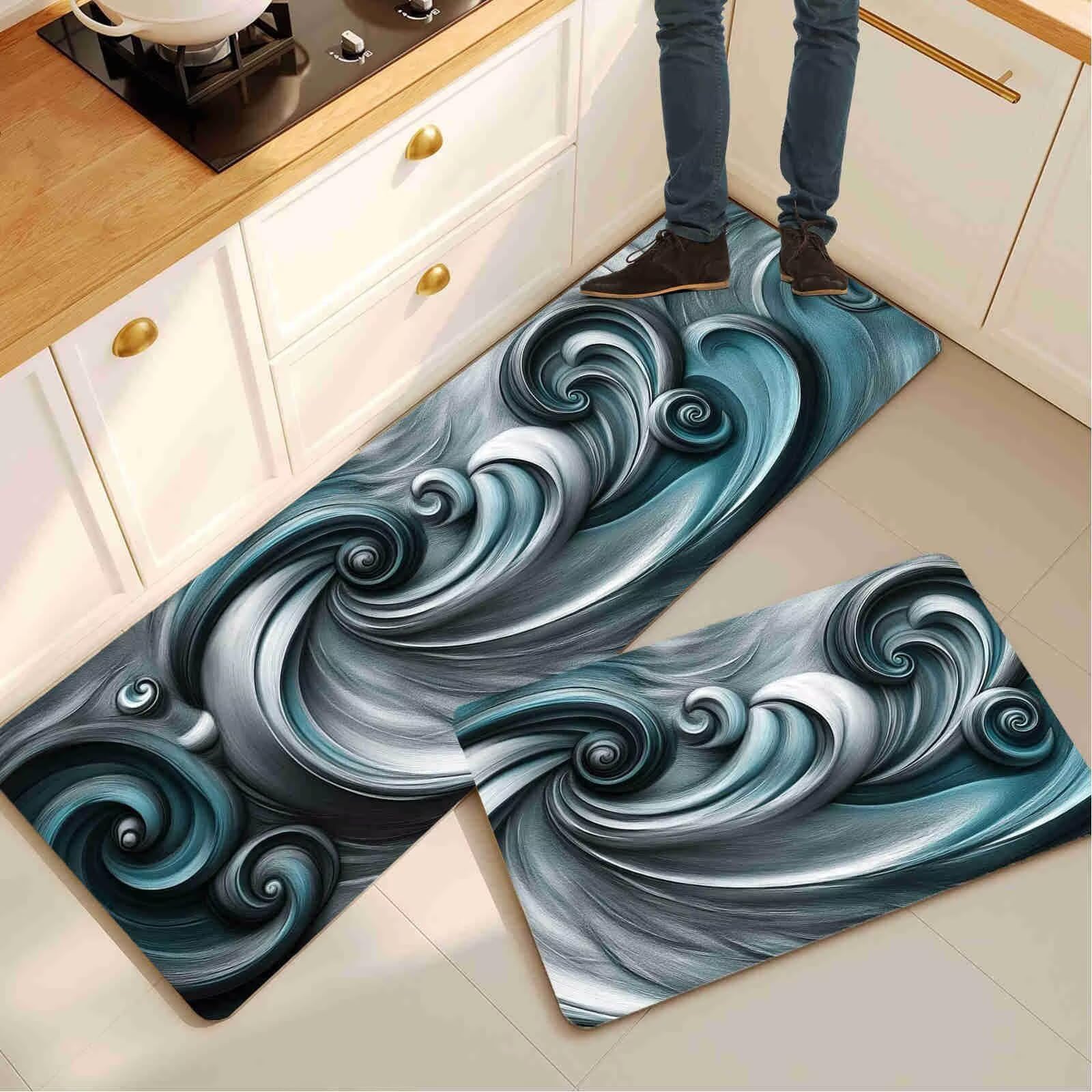 Alfombras de cocina antideslizantes evitan resbalones con este pack de 2 alfombras de secado rápido