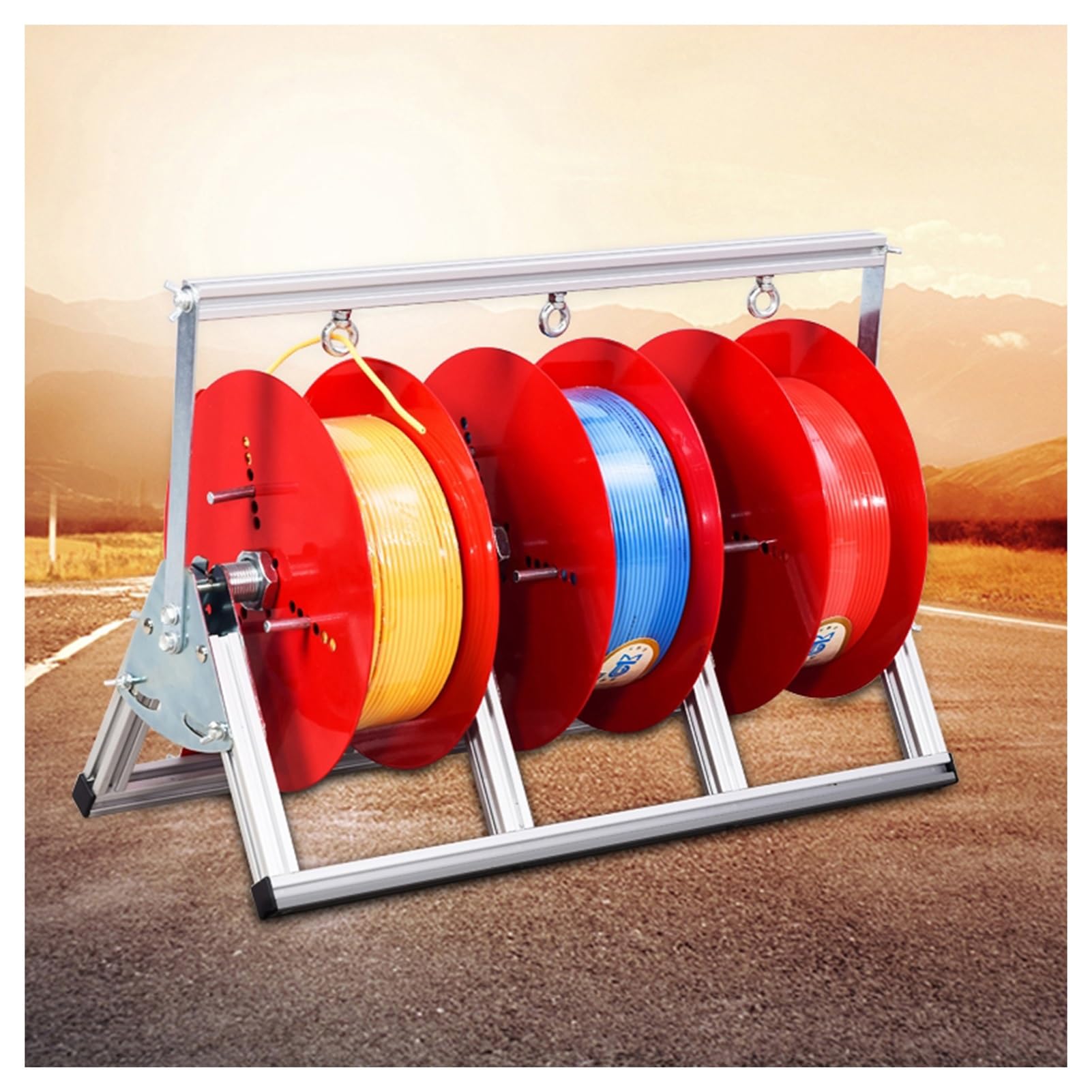ZFUCMAYL Wire Spool Rack,5 Reels Wire Spool Rack Dispenser,Cable Reel Holder,Reel Holder for Winders Ropes Cord Reels Paracord(3 Reel)