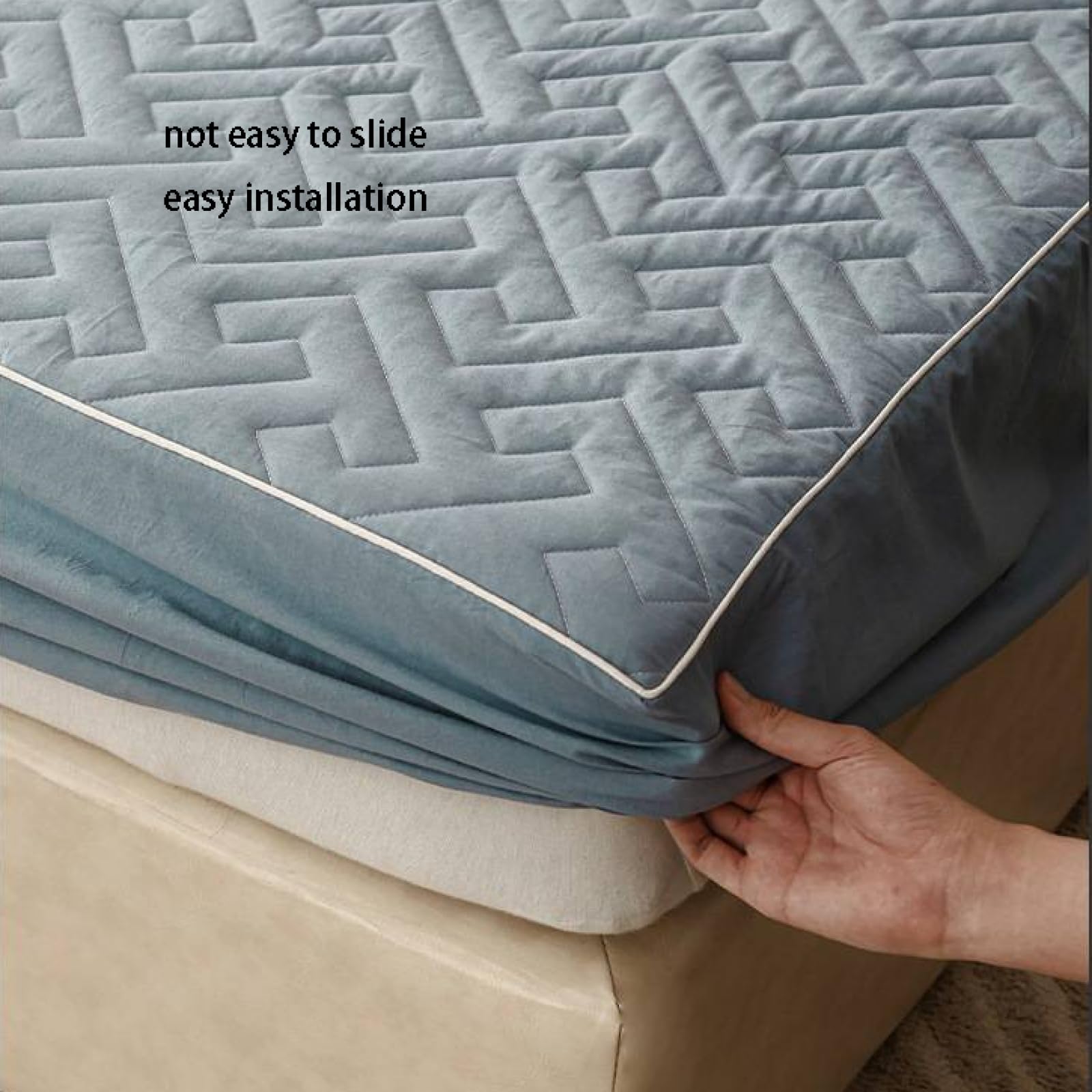 FCLDESHOP Goma elástica Sábana Bajera,Protector De Colchón con Costuras Acolchadas De Algodón, Funda De Almohada Impermeable para Colchón con Barrera Orina, Café Claro, 150 * 200cm (59 X 79x 12inch)