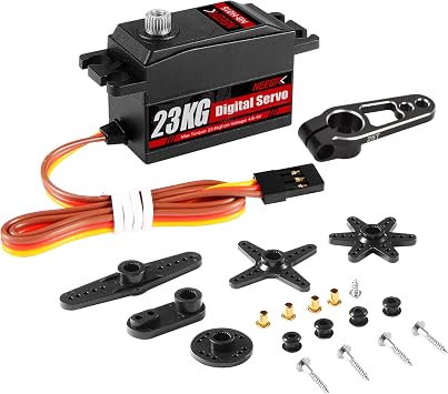 23KG Low Profile Digital Servo and 25T Servo Arm,High Torque Full Metal Gear for 1/10 RC Car On-Road Touring Drift Car/Robot/Boat