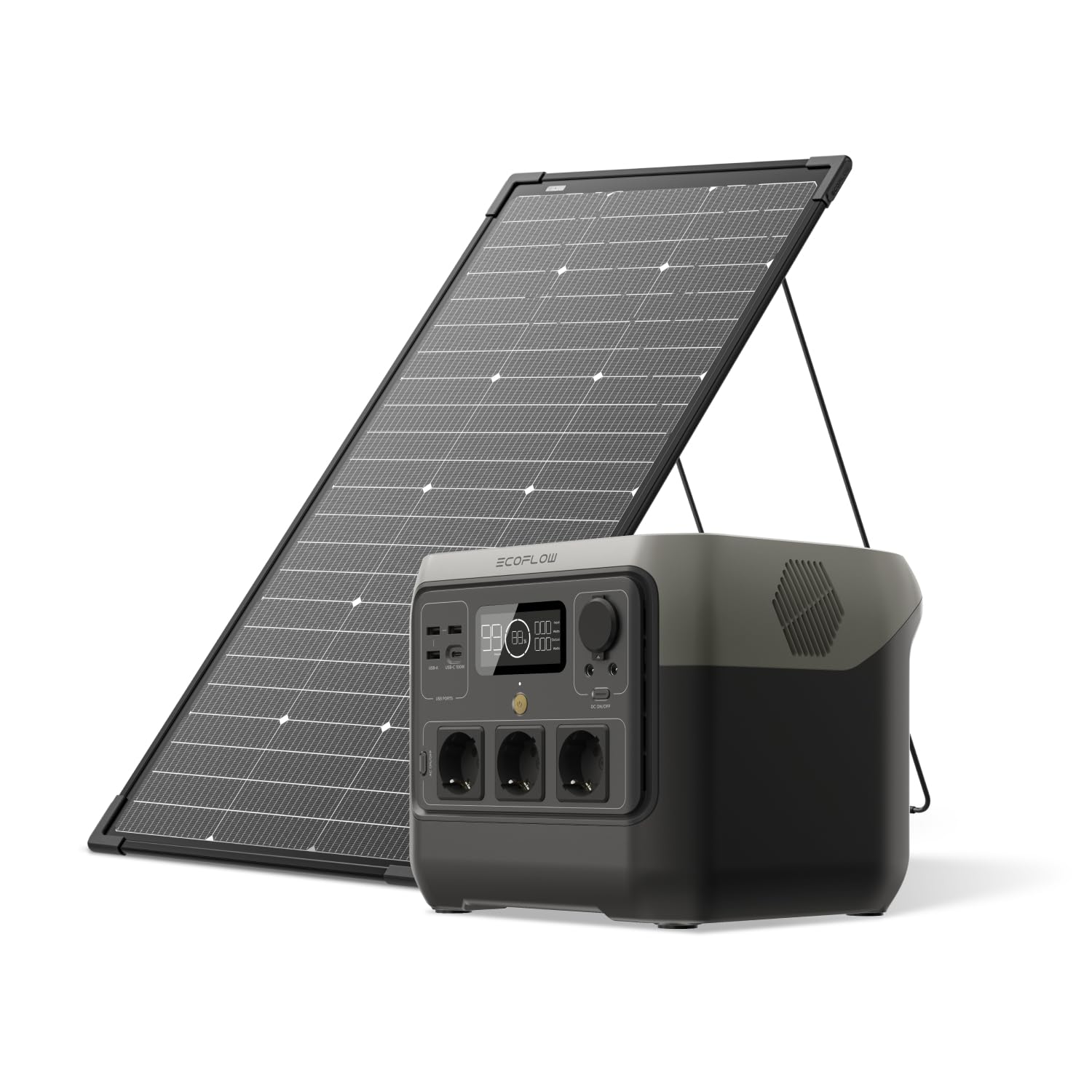 EF ECOFLOW Gerador Solar 220V RIVER 2 Pro 768Wh com Painel Solar