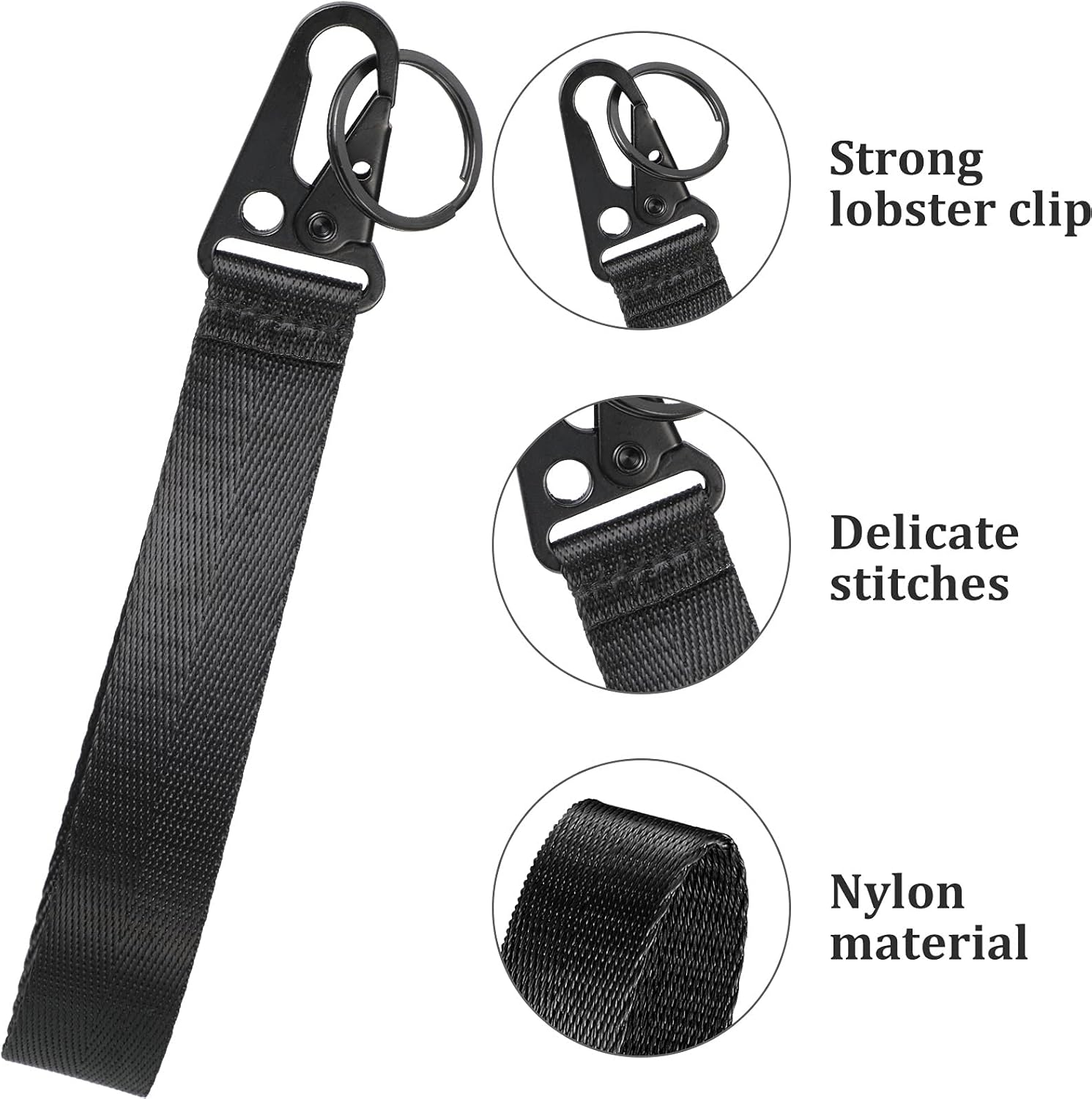 Jetec 4 Pieces Keychain Wristlet Lanyard Wristlet Strap Key Chain Holder Zipper Pulls Bag Pendant for Men Women, 4 Colors - Image 3