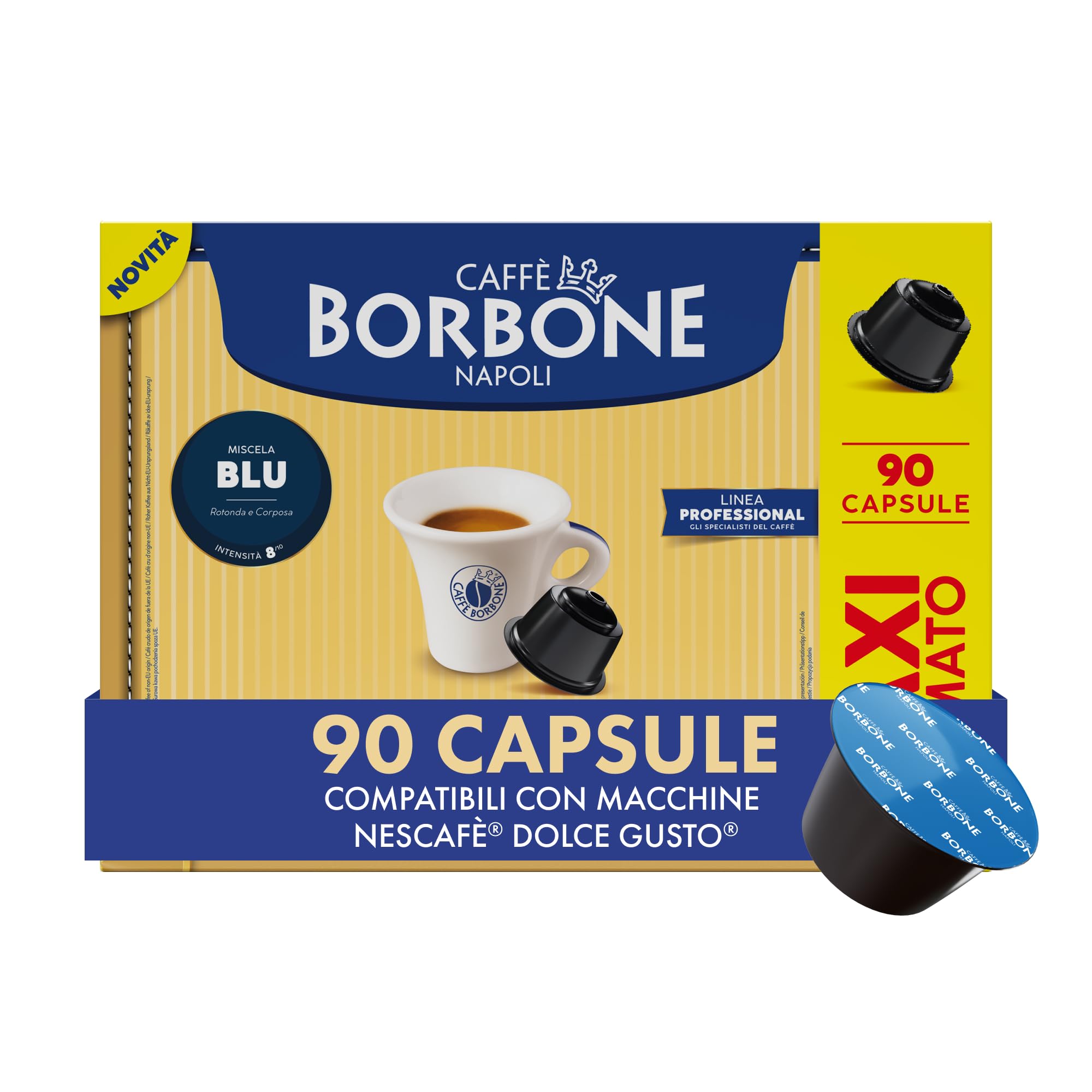 Caffè Borbone Miscela Blu - 90 capsule - Compatibili con le Macchine a marchio Nescafè®* Dolce Gusto®*