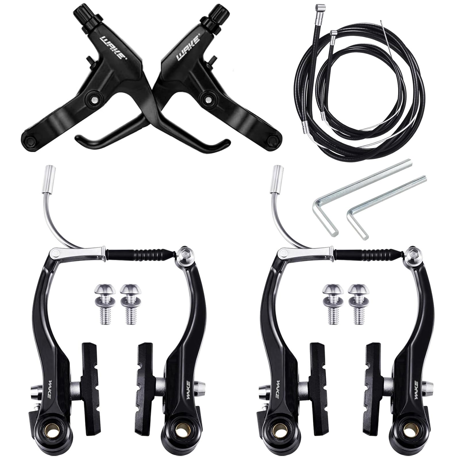 Gohantee Set Freni A V Completo Per Bici – Con Leve E Cavi Anteriore/Posteriore (72/175 Cm) Per MTB E City Bike