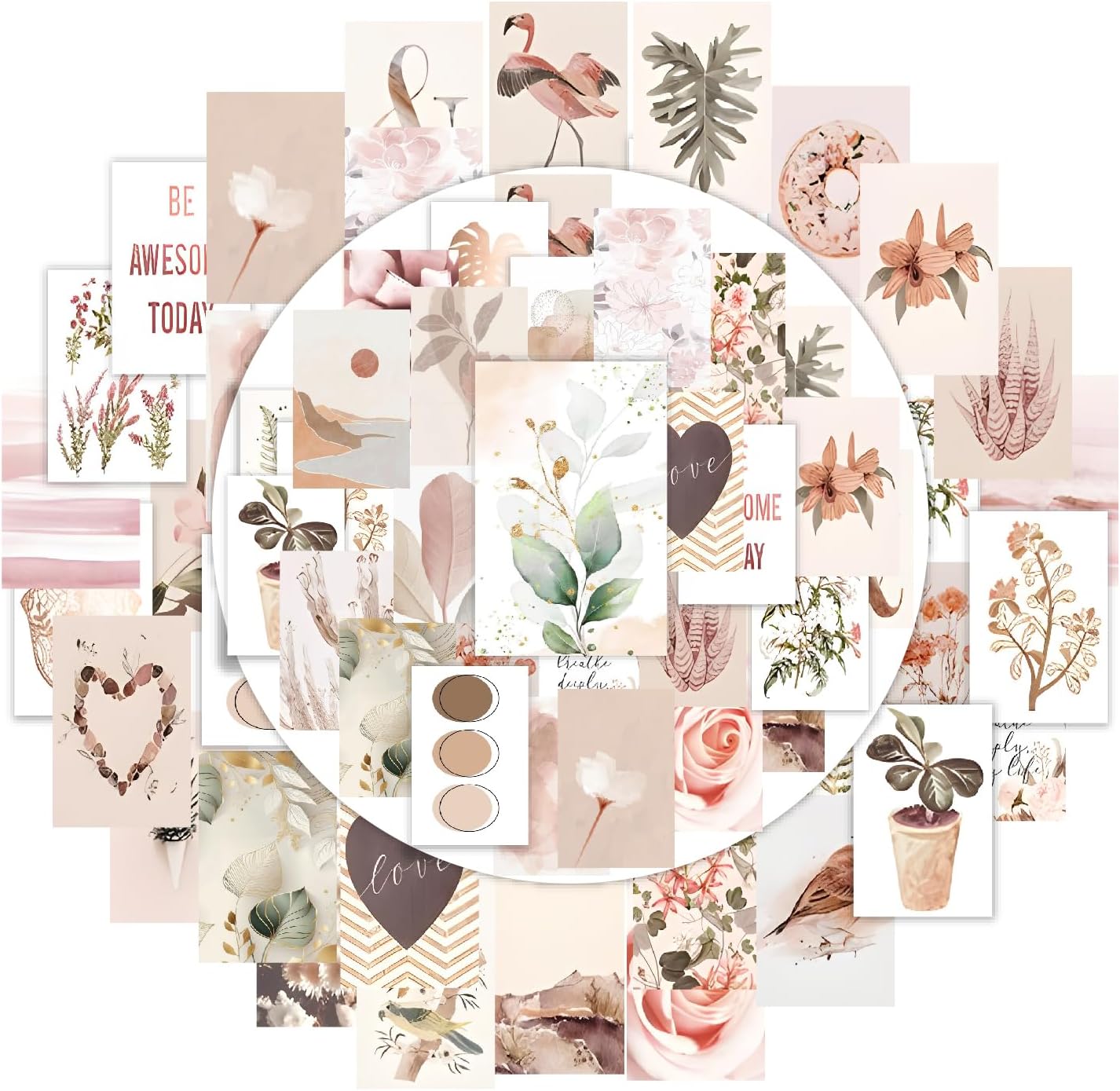 50 PCs Journal Stickers Set for Girls Diary Scrapbook Stickers | DIY Craft Page Decoration (Design 1)