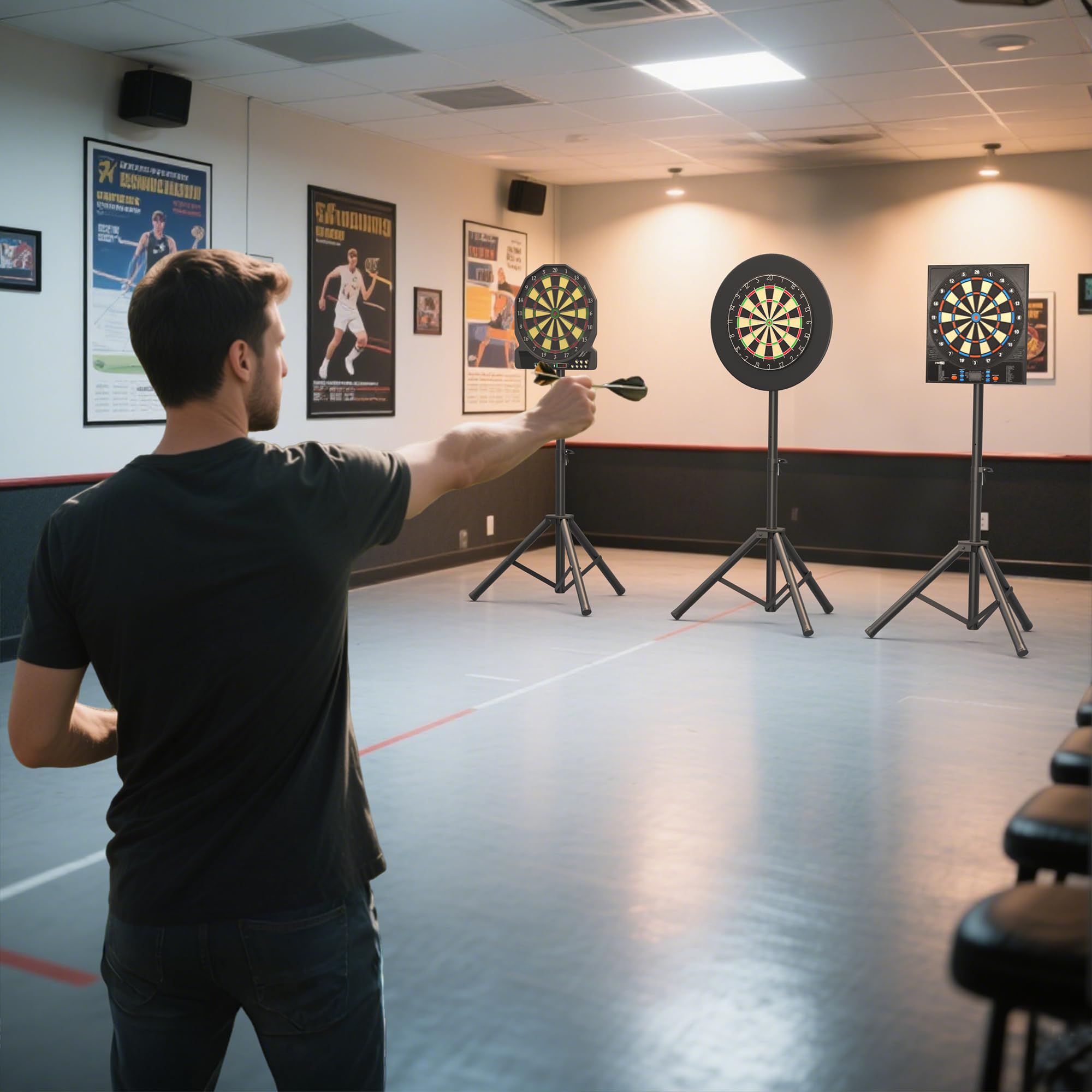 Heavy Duty Dartständer für Dartscheibe mit Tragetasche – Faltbar Dartscheibe Ständer Höhenverstellbar(106-200cm) – Tragbar Ständer für Klassische & Elektronische Dartboards – Extra Stabil