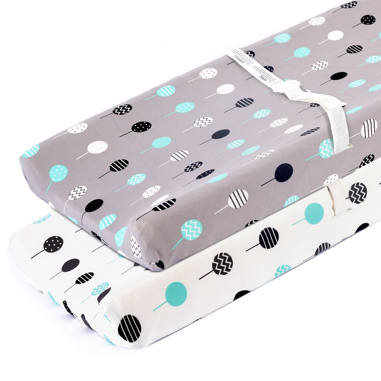 Stretchy Changing Pad Covers-BROLEX 2 Pack Jersey Knit Change Pad Covers for Girls Boys,Balloons