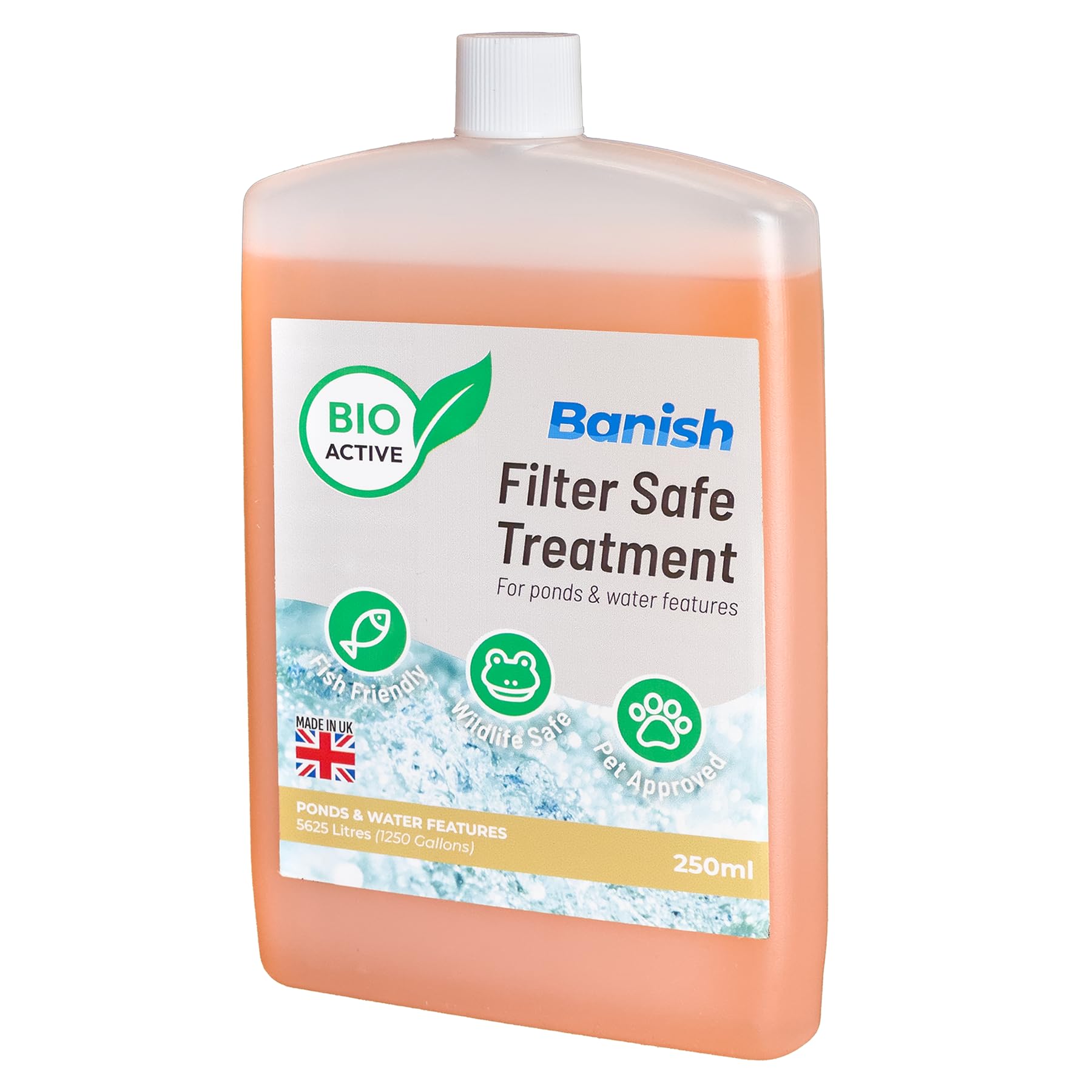 Pisces Banish BioActive 250ml Filter Safe Pond Water Treatment Natural Bacteria Aid