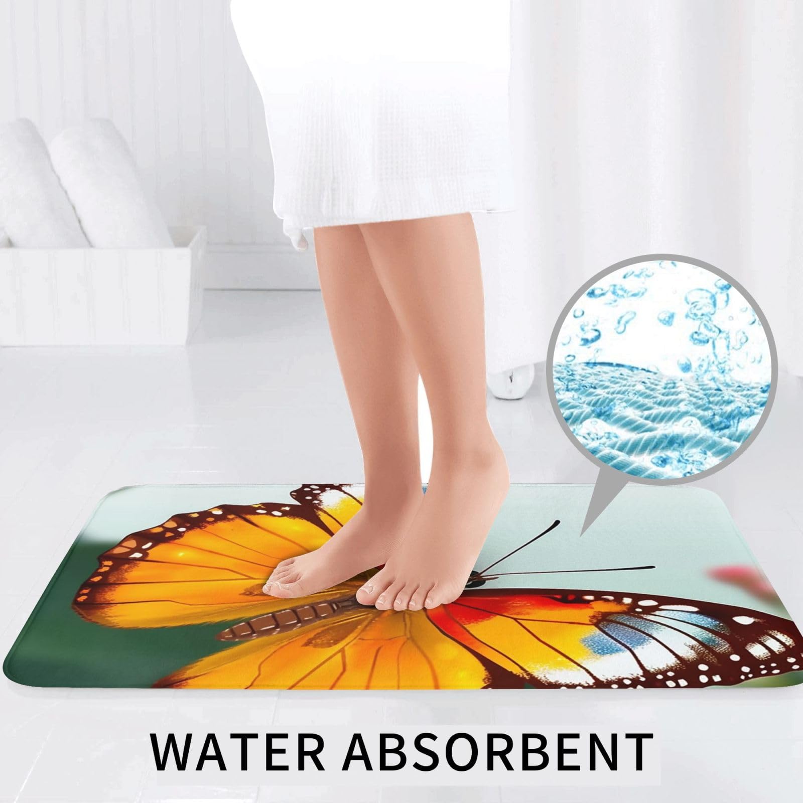 Set di 3 tappetini da bagno in flanella, antiscivolo, con coperchio, decorazione per la casa