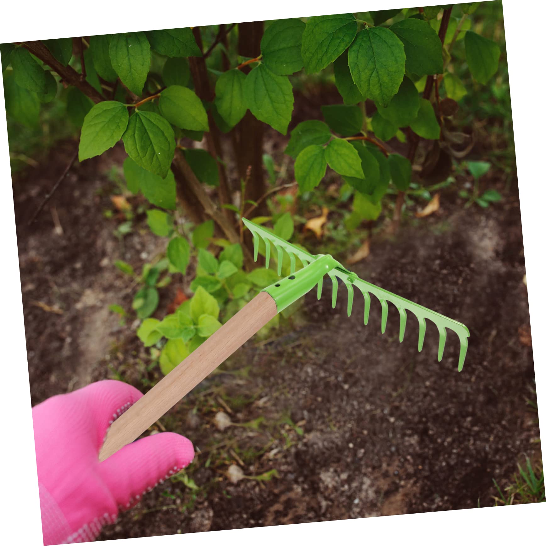 BESTonZON Gartenrechen Handrechen Aus Robustem Carbonstahl Multifunktionales Bodenlockerungswerkzeug Für Gartenarbeit Und Erdbewegung Langlebig Grün Für Garten Und Landwirtschaft