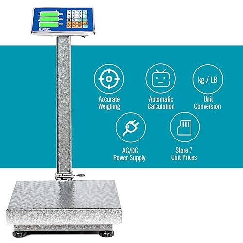 Miniatura 8 de Giantex Báscula digital para computación de peso de 660 libras, báscula de plataforma de suelo para pesar paquetes de equipaje, envío, correo postal