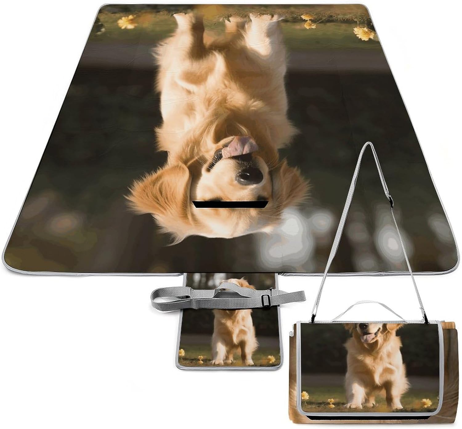 Picnic Mats, Golden Retriever Dog Printed Picnic Mats,Travel Picnic Mats,Fashionable Picnic Mats,Folding Picnic Mats