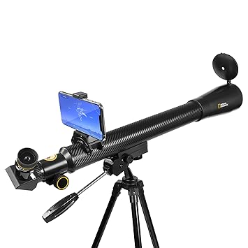 National Geographic Directional STARAPP 50mm Refractor Telescope - Fully Coated Glass Optics - Adjustable Height Tripod Bonus Astronomy App