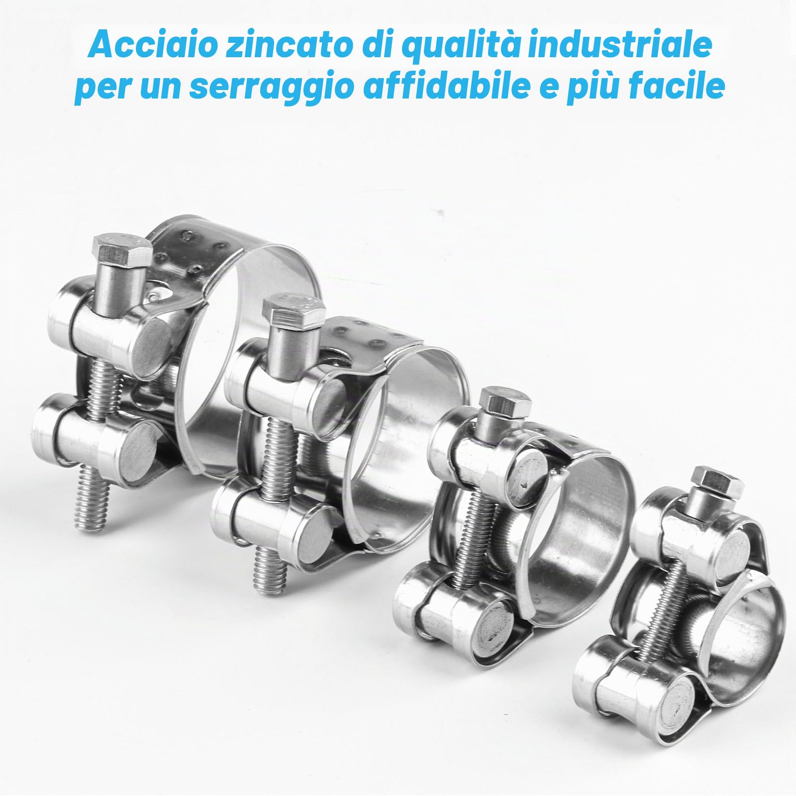 4 pezzi di morsetto giunto in acciaio inossidabile 304, area di bloccaggio 60-63 mm morsetti per tubo regolabile, morsetto per tubi, morsetti di gelatina di morsetto, morsetti per bulloni giunti di sc