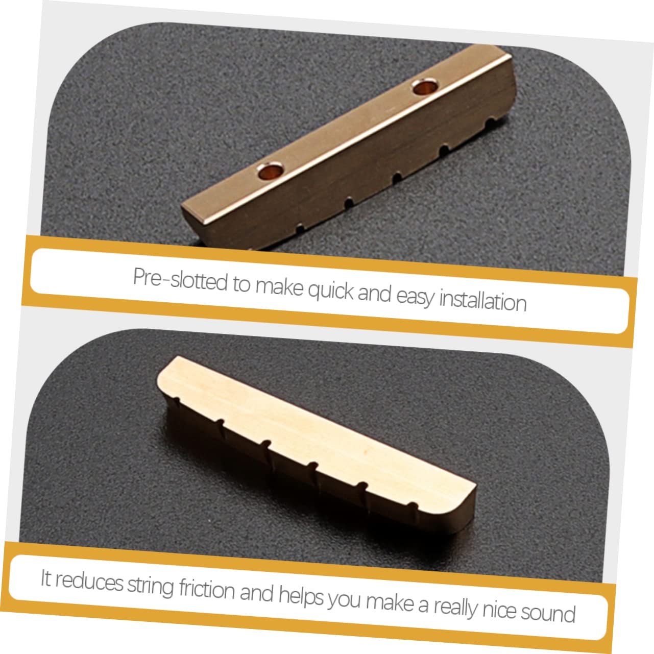 ibasenice 3pezzi Capotasto Ottone Per Chitarra Elettrica Facile Da Installare Accessorio Per Strumenti Corda Design Compatto e Pratico