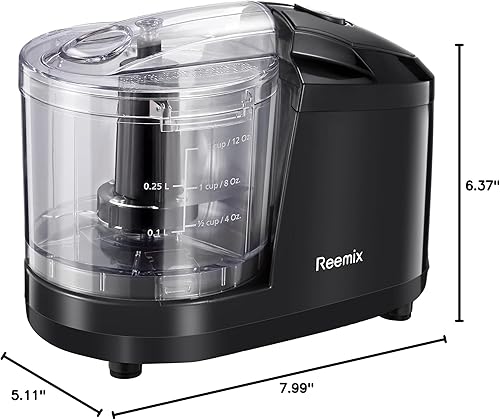 Miniatura 8 de Picadora eléctrica de alimentos de un solo toque de 1.5 tazas, mini procesador de alimentos de 100 W, mezcla, pica, pica y mezcla verduras, frutas,