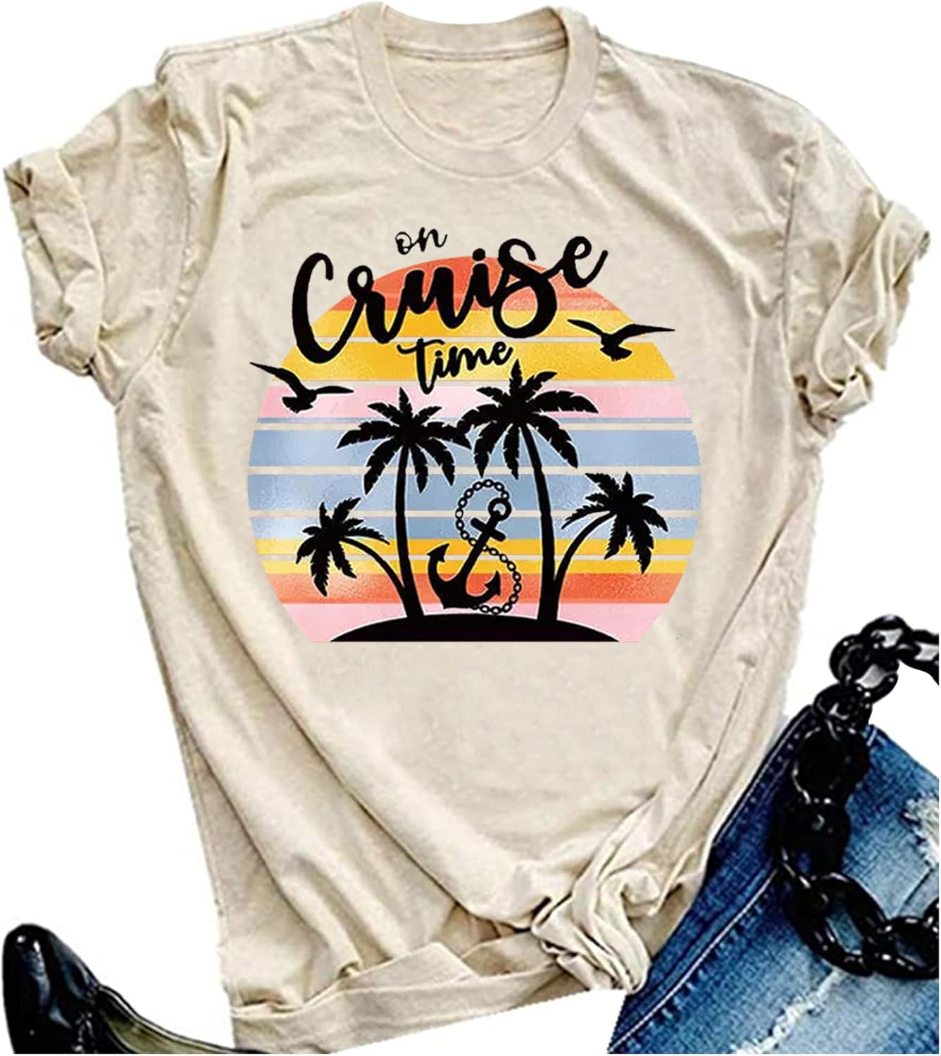 Shirts for Women Trendy Boho Shirt Outfits Vintage Graphic Tees Vacation Shirts Travel Clothes Going Out Tops for Women - Image 3