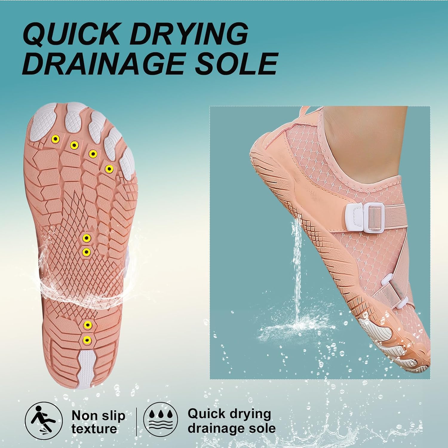 Wide Toe Hike Barefoot Shoes Men Women, Non-Slip Water Running Sneakers, Beach Swim Pool Aqua Footwear