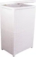 Cesto de Roupa Fibra Sintética Artesanal 36x25x60 Branco