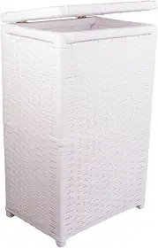 Cesto de Roupa Fibra Sintética Artesanal 36x25x60 Branco