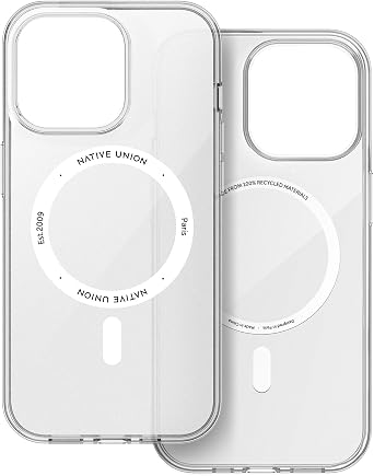 Native Union Re Clear Case Transparent Anti-Yellowing Case MagSafe Compatible with Built-in Magnets Recycled Materials Ultra-Durable with Military Grade Drop Protection for iPhone 13 Pro
