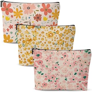 3 piezas de bolsa de maquillaje con flores co...