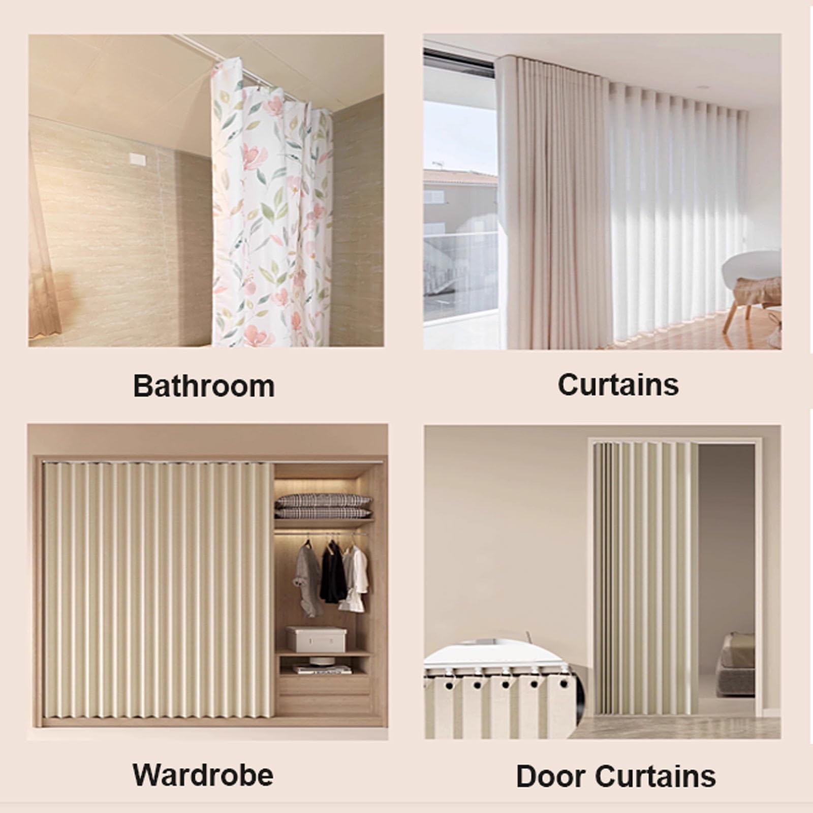 Tringle à rideau adhésive de 150 cm, sans perçage, en aluminium, pour salle de bain, installation facile et élégante, parfaite pour la décoration de la maison, solution de tringle à rideaux de 150 cm