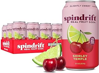 Spindrift "Shirley Temple" Cherry Citrus Soda Made with Real Squeezed Fruit 12 Pack Case