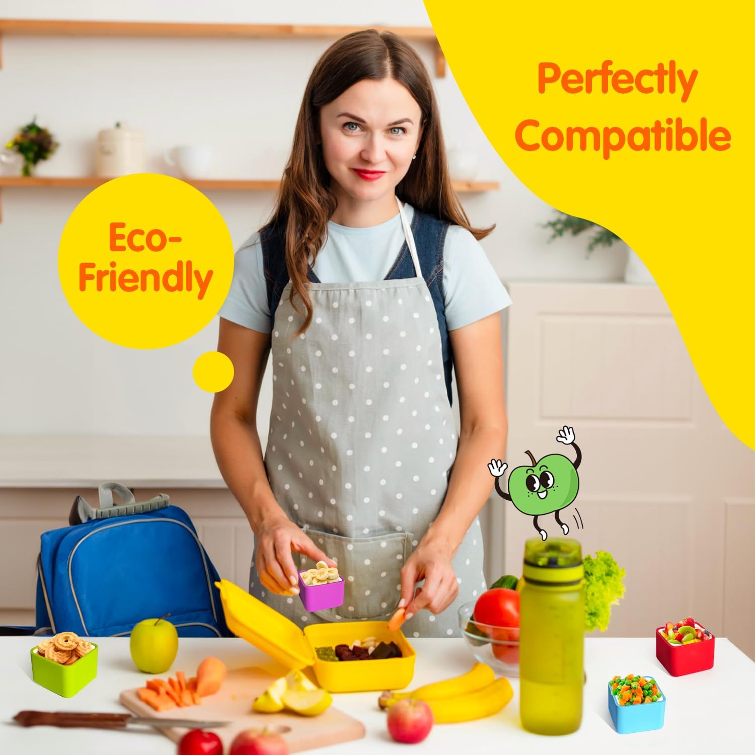 IELEK Silicone Lunch Box Dividers Reusable Non-Toxic, BPA Free, Dishwasher Safe Bento Box Accessories Lunch Box Dividers - Image 4