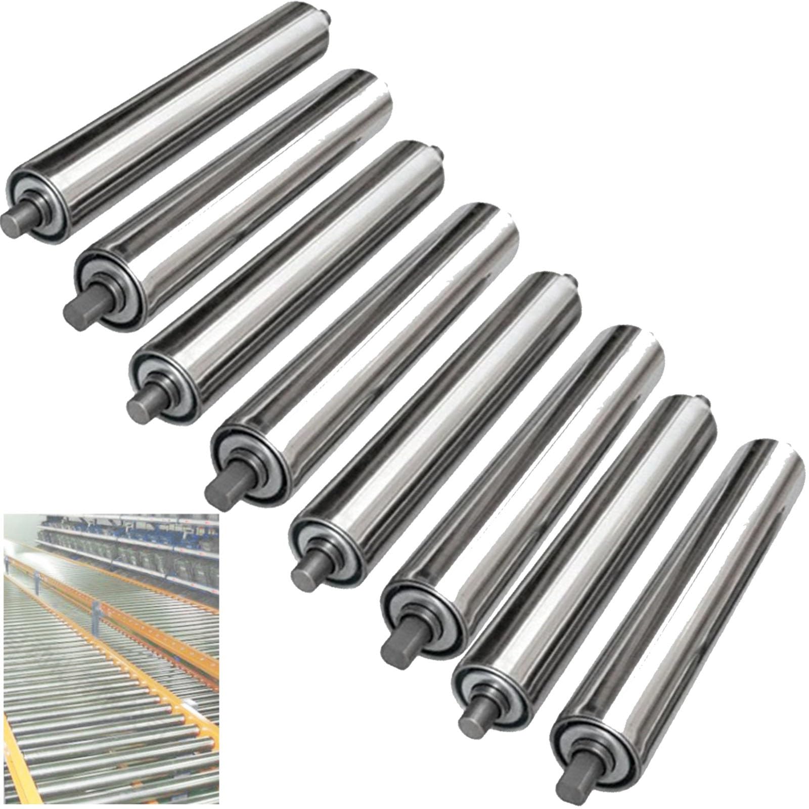Rouleaux de convoyeur en acier pour réparer vos lignes de tri agricoles en lot de 8