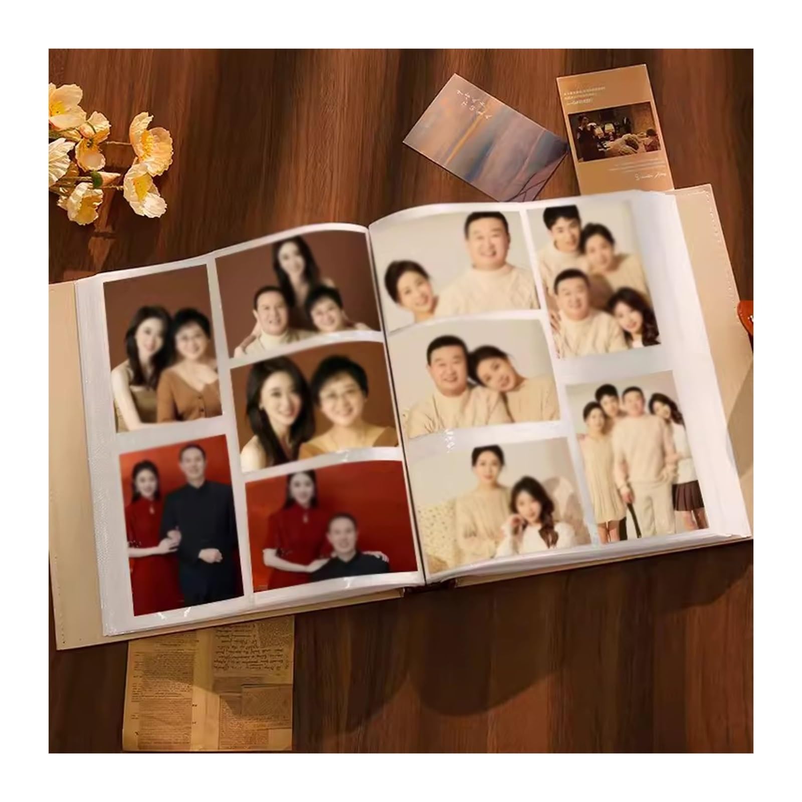 Fotoalbum Albumbuch, Familien-Erinnerungsalbum, großes Fassungsvermögen, Fotobuch, 6 Zoll, 1000 Kapazität, Wachstumsaufbewahrungsalbum, Einlage, Leder-Fotoalben Fotobuch ( Color : Blauw , Size : 03 )