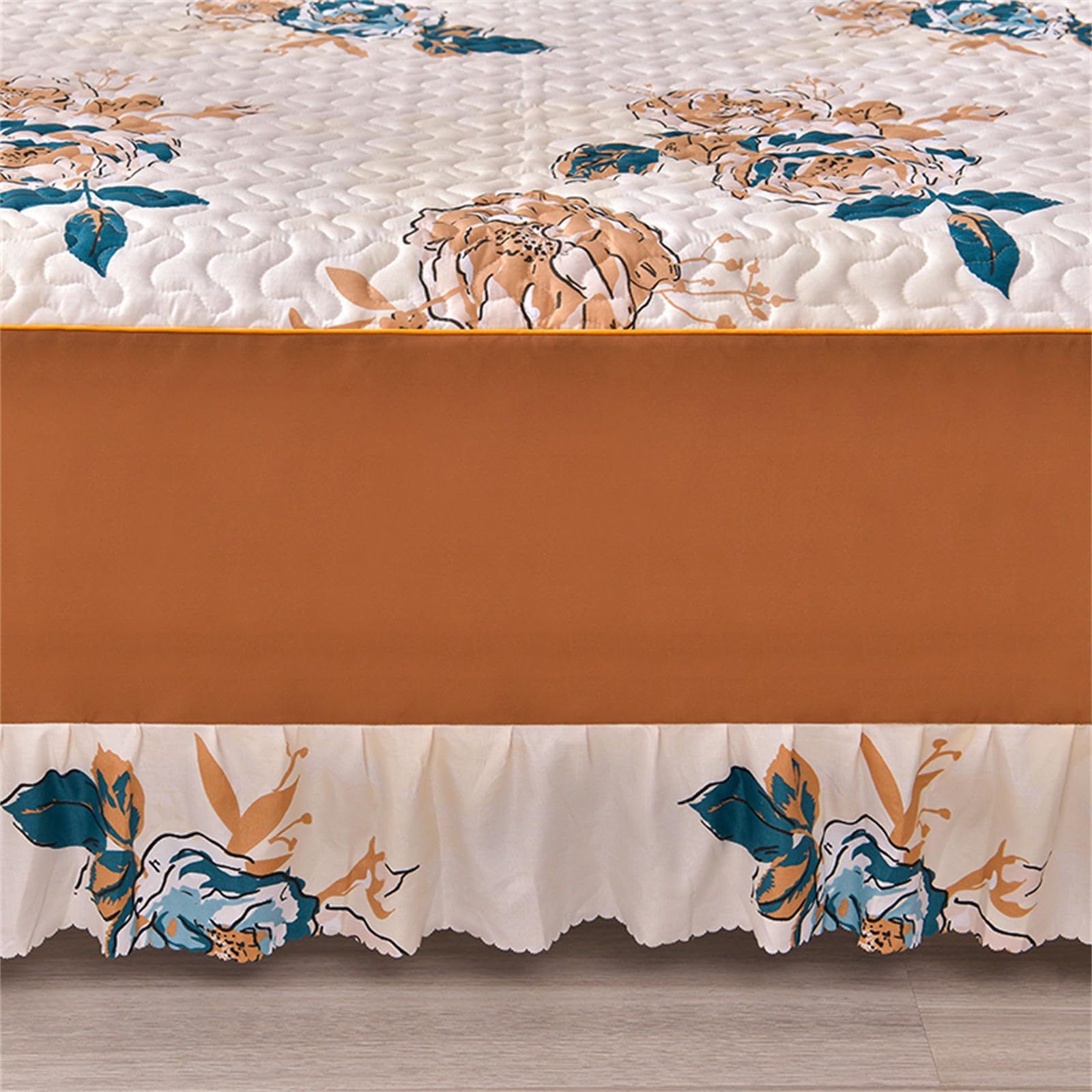Cache-Sommier Jupe De Lit Matelassée Volantée Flanelle 90x200 Cm Vert Pâle – Élégance Et Praticité !