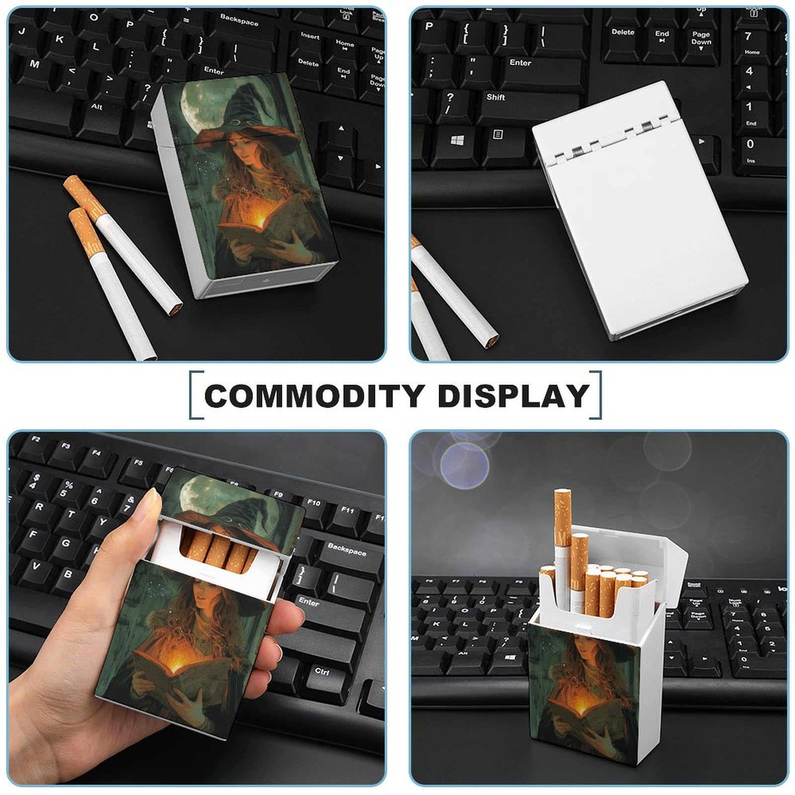 cigarette case cover Amazon.com: Halloween Beautiful Witch Cigarette Case Witch Reading Book  Dark Whimsy Plastic Cigarette Pocket Holder Flip Open Cigarette Protective  Cover Storage Box : Health & Household
