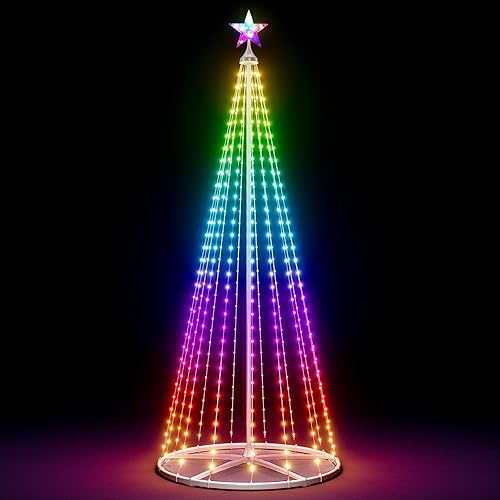 Miniatura 10 de Árbol de Navidad Inteligente LED de 5 Pies - Árbol de Navidad Iluminado para Exteriores e Interiores Decoraciones de Árbol de Navidad Árbol Cónico