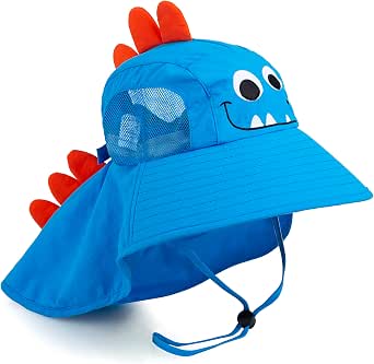 Kids Sun Hat UPF 50+ Wide Brim Beach Hat with Mesh and Adjustable Chin Strap