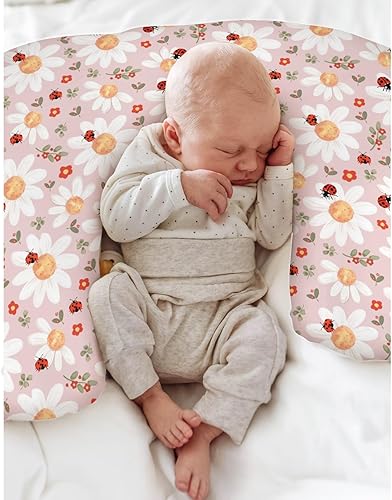 Miniatura 4 de Spring Daisy - Fundas de almohada de lactancia floral para niños y niñas, diseño bohemio, hojas de flores silvestres, funda de almohada para