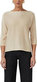 s.Oliver Damen Strickpullover – Feinstrick, U-Boot-Ausschnitt, Relaxed Fit