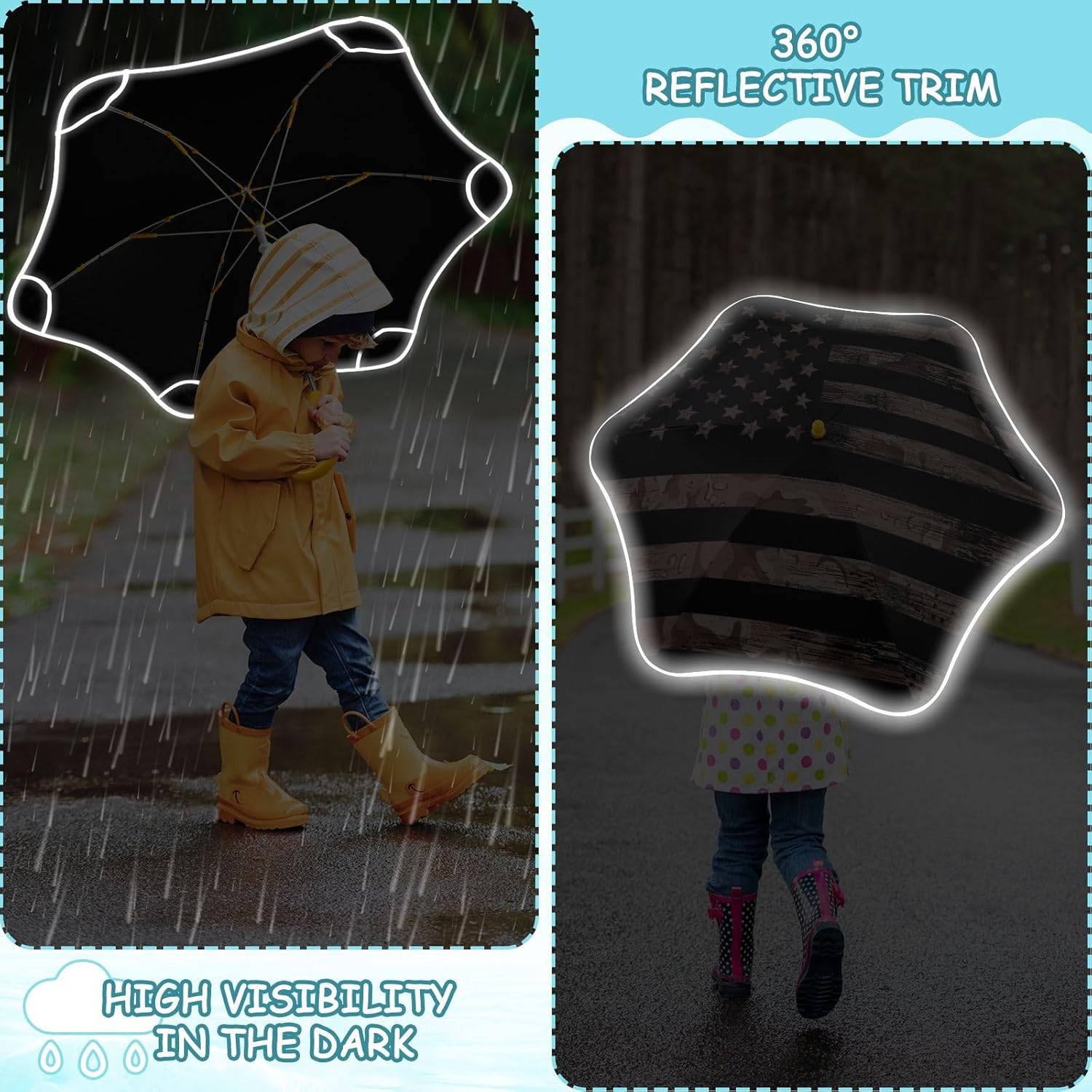 ODAWA Kids Umbrella Boy Ukraine Flag Kids Umbrella, J Handle Golf Umbrella