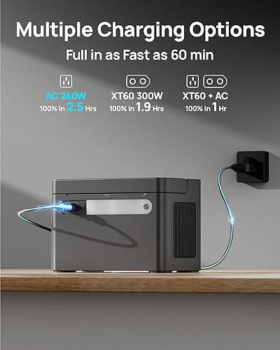 Miniatura 5 de Estación de energía portátil 2026 de 1000 W (sobretensión de 2000 W), generador solar de batería LiFePO4 de 576 Wh, banco de energía de 110 V,