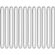 Clear Furniture Bumpers 12-Pack 12 Long - Adhesive Backed Silicone Rubber Wall Protector Pads for Chair, Cabinet, Shower Door, Drawer, Toilet Lid, Car Door Guard