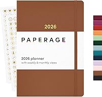 Vista 34 de PAPERAGE Agenda semanal y mensual 2026, 12 meses (enero de 2026 a diciembre de 2026), 5.6 x 8 pulgadas, agenda 2026 de tapa dura con hojas semanales
