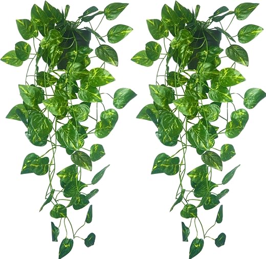 Tdas Plastic Artificial Plants With Pot Leaves Hanging Ivy Garlands Plant Greenery Vine Creeper Home Decor Door Wall Balco...