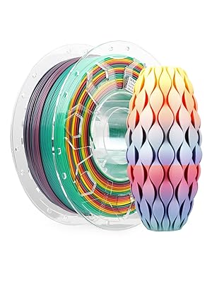 Creality PLA Filament 1.75mm, 3D Printer Filament, 1.0kg (2.2lbs) Spool, No Warp Enhanced Toughness, Dimensional Accuracy ±0.03mm Printing Filament, for FDM 3D Printers (Rainbow)