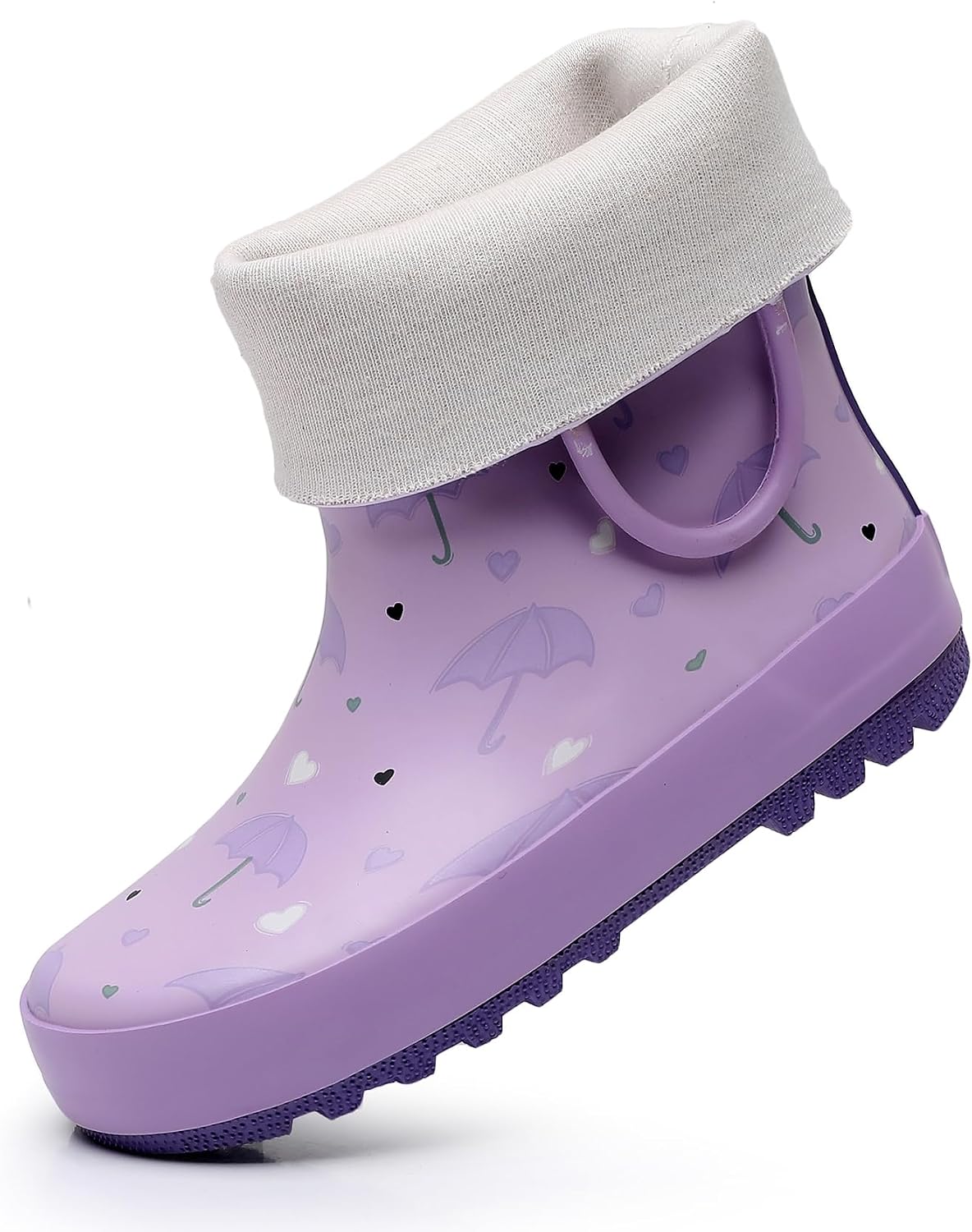 WTW Toddler and Kids Rain Boots with Easy-On Handles, Unisex-Child Waterproof Rubber Rain Boots in Fun Patterns for Girls and Boys (Toddler/Little Kid/Big Kid)