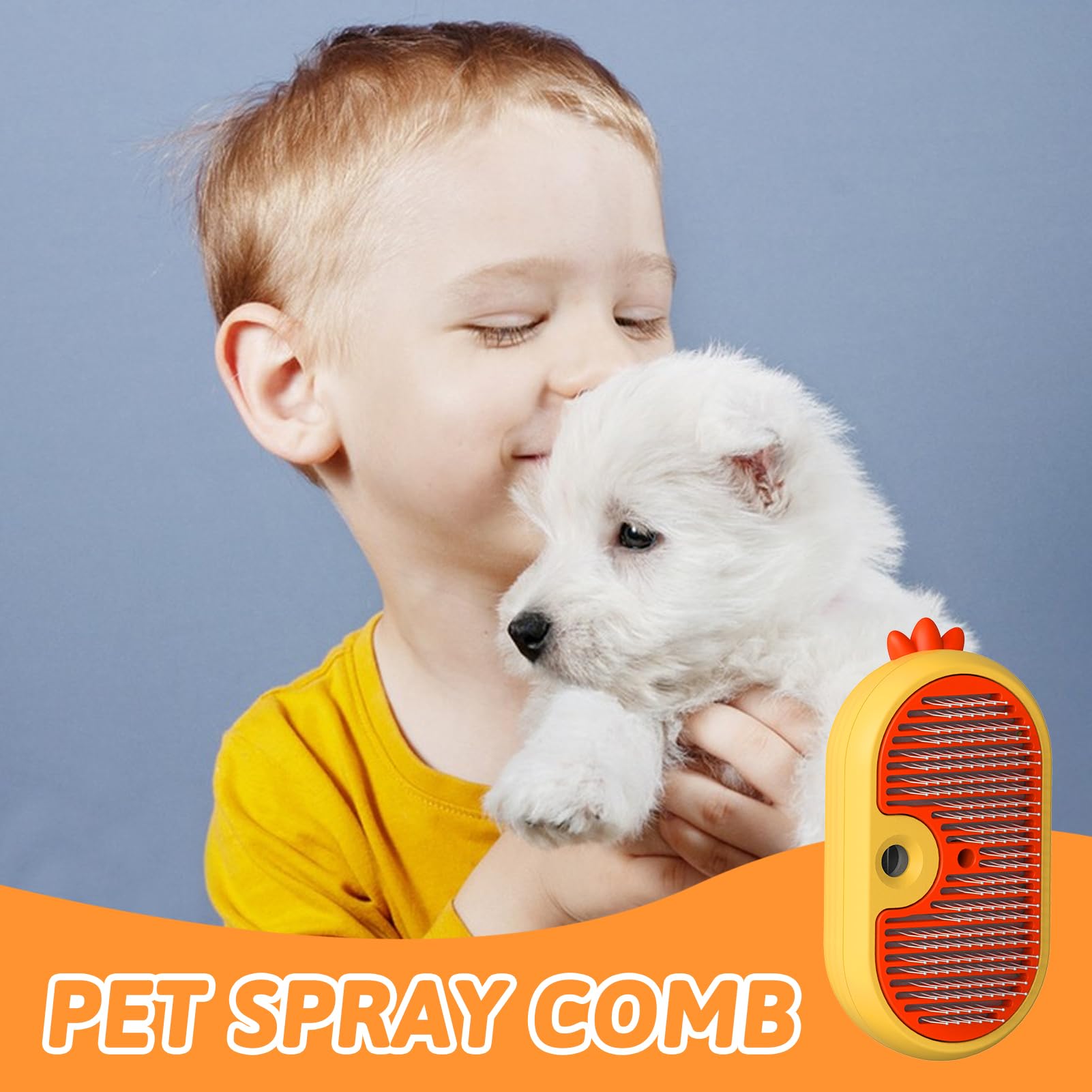 Steam Cat Brush with Release Button, 4 In 1Upgraded Multifunctional Cat Steamer Brush - Image 4