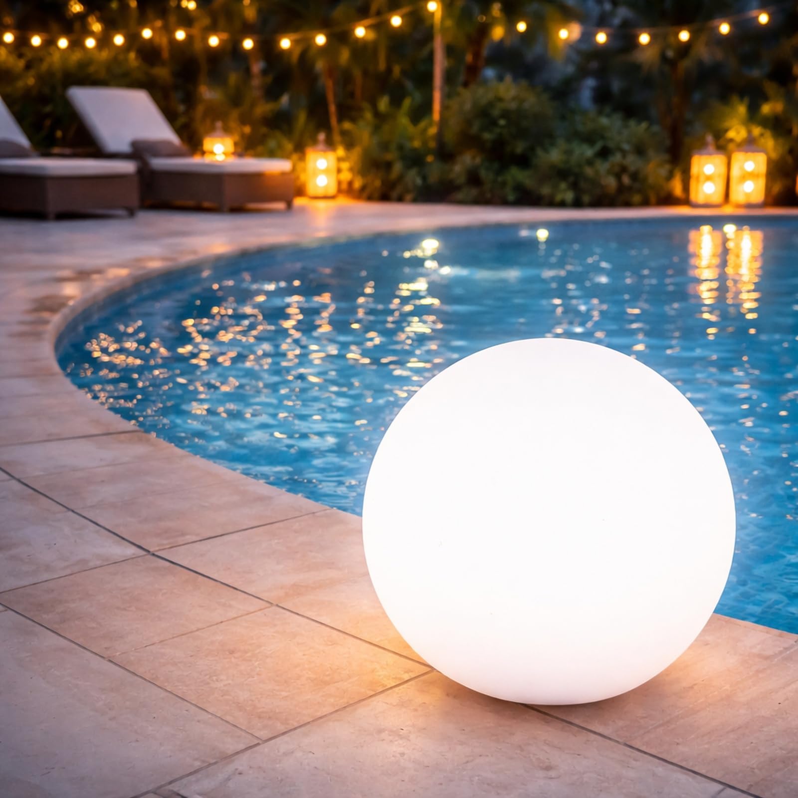 Europalamp Sfera luminosa senza fili galleggiante LED multicolore dimmerabile ∅40cm con telecomando e base a induzione 6 colori dimmerabili