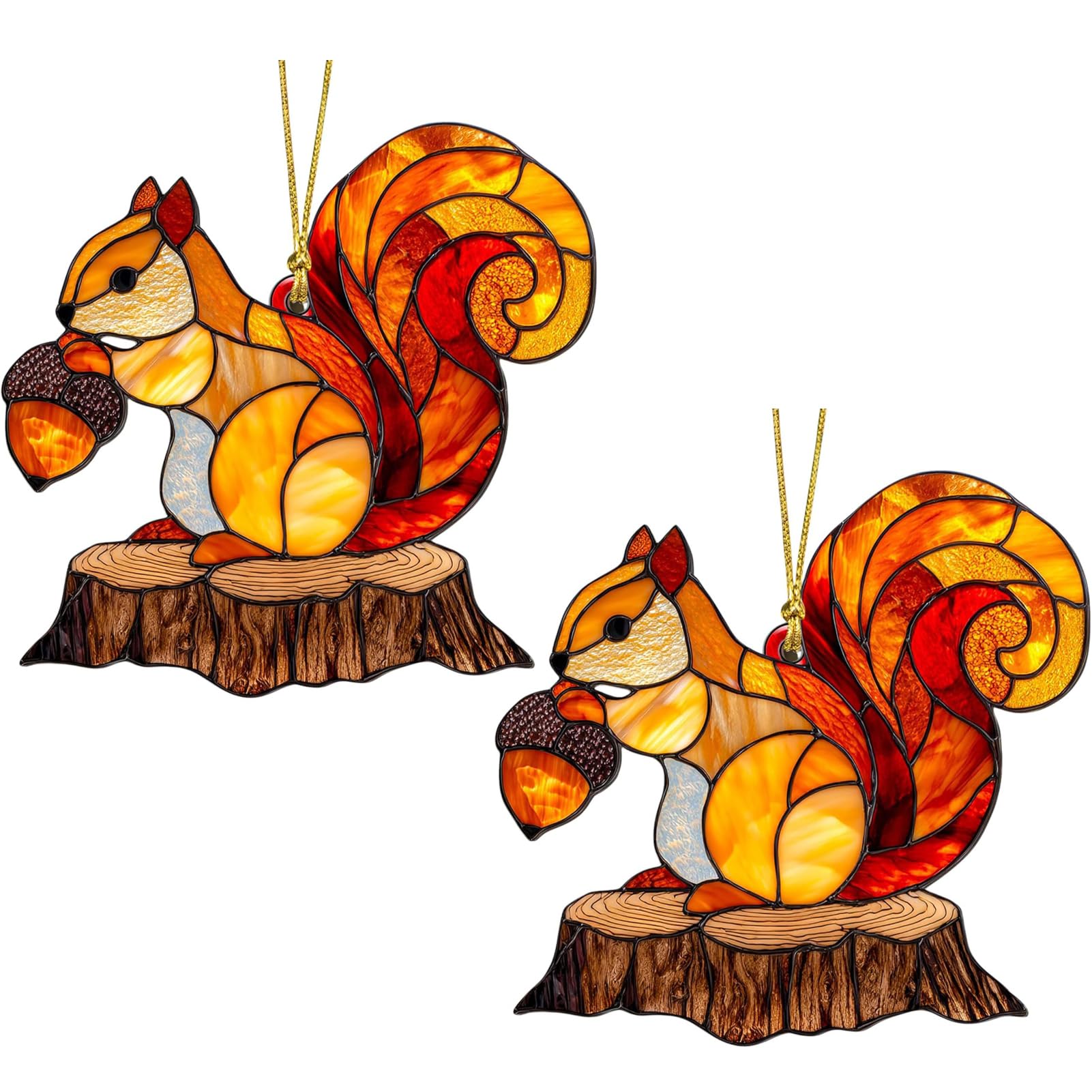 QUILSTM Animal Christmas Ornaments Butterfly Figurines Lightweight Figurine For Home Decor Double Sided Painting Squirrel Ornament Multifunctional Cute 2D, squirrel